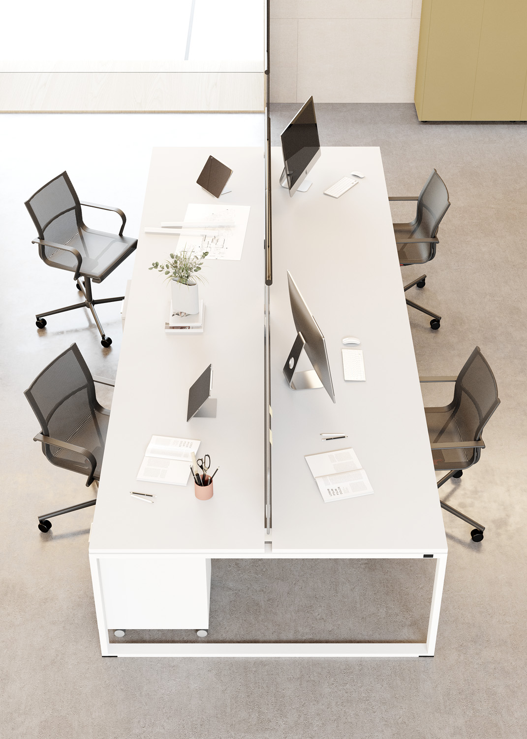 Mesa con mueble ala • Mesa de oficina con mueble ala OPOP Luxe