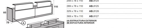 medidas mesa mostrador avant + extensión