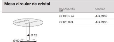 medidas mesa reunion circular ipop cristal