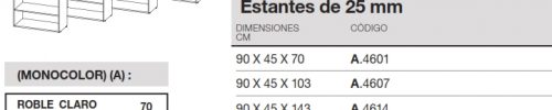 medidas armarios monocolor sin puertas ofitres