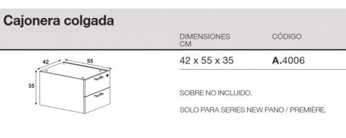 medidas cajonera altura mesa colgada ofitres