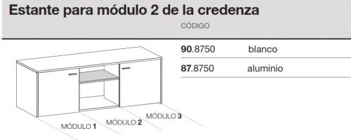 medidas credenza independiente estante ofitres