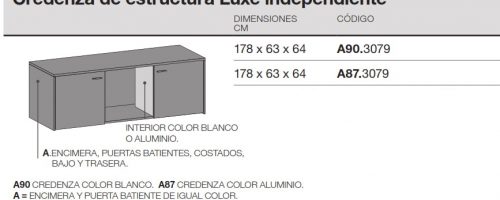 medidas credenza independiente luxe ofitres